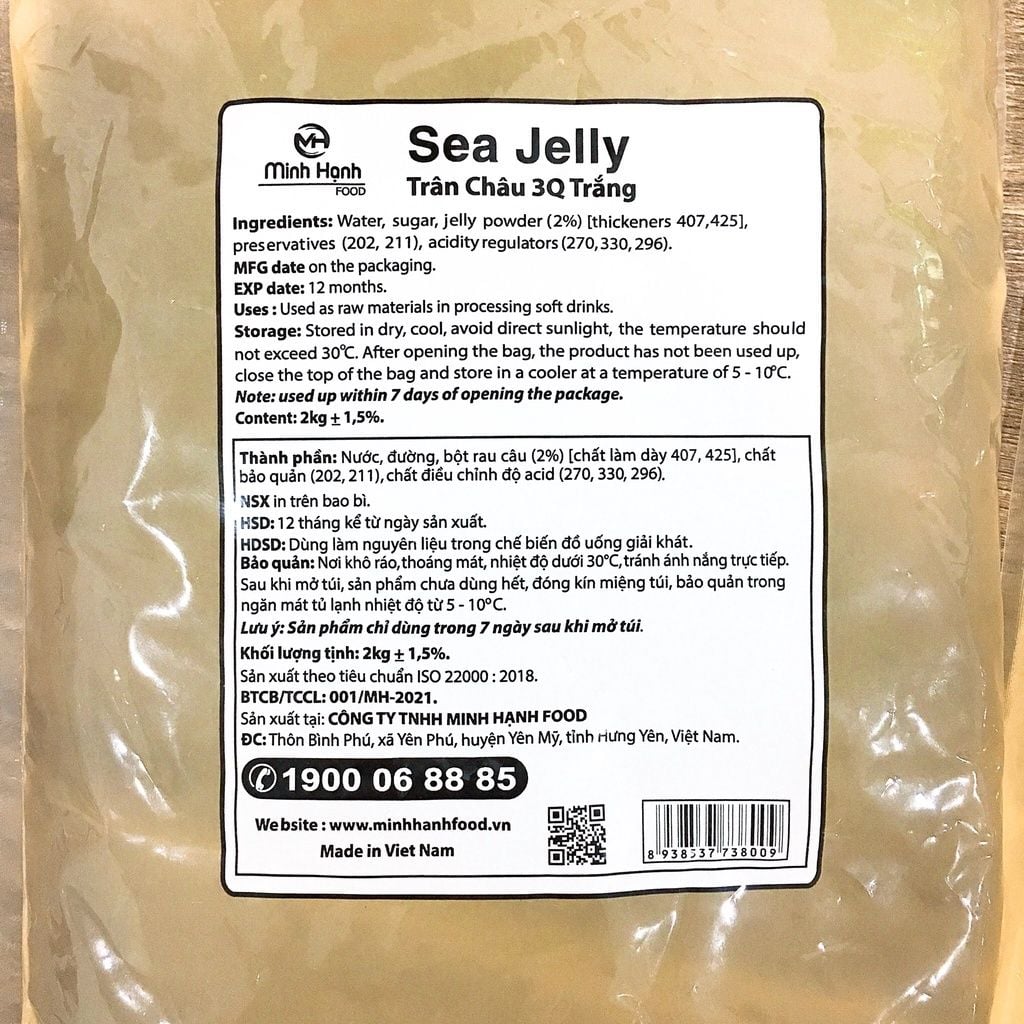  Trân Châu 3Q Jelly Sea Đen & Trắng - Gói 2Kg 