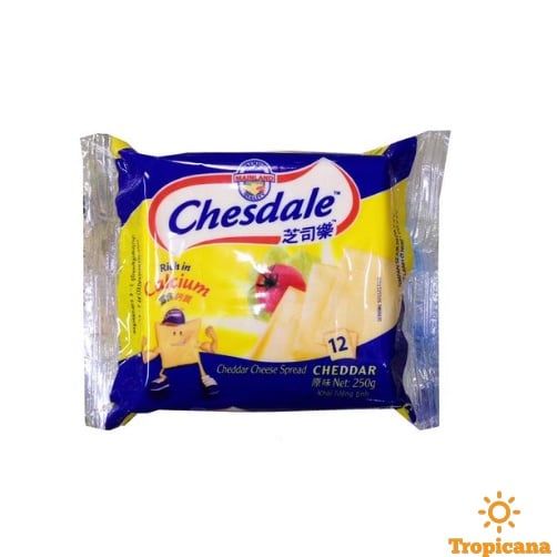  Phô mai Cheddar Chesdale Anchor New Zealand vị sữa - Gói 12 lát 250g 