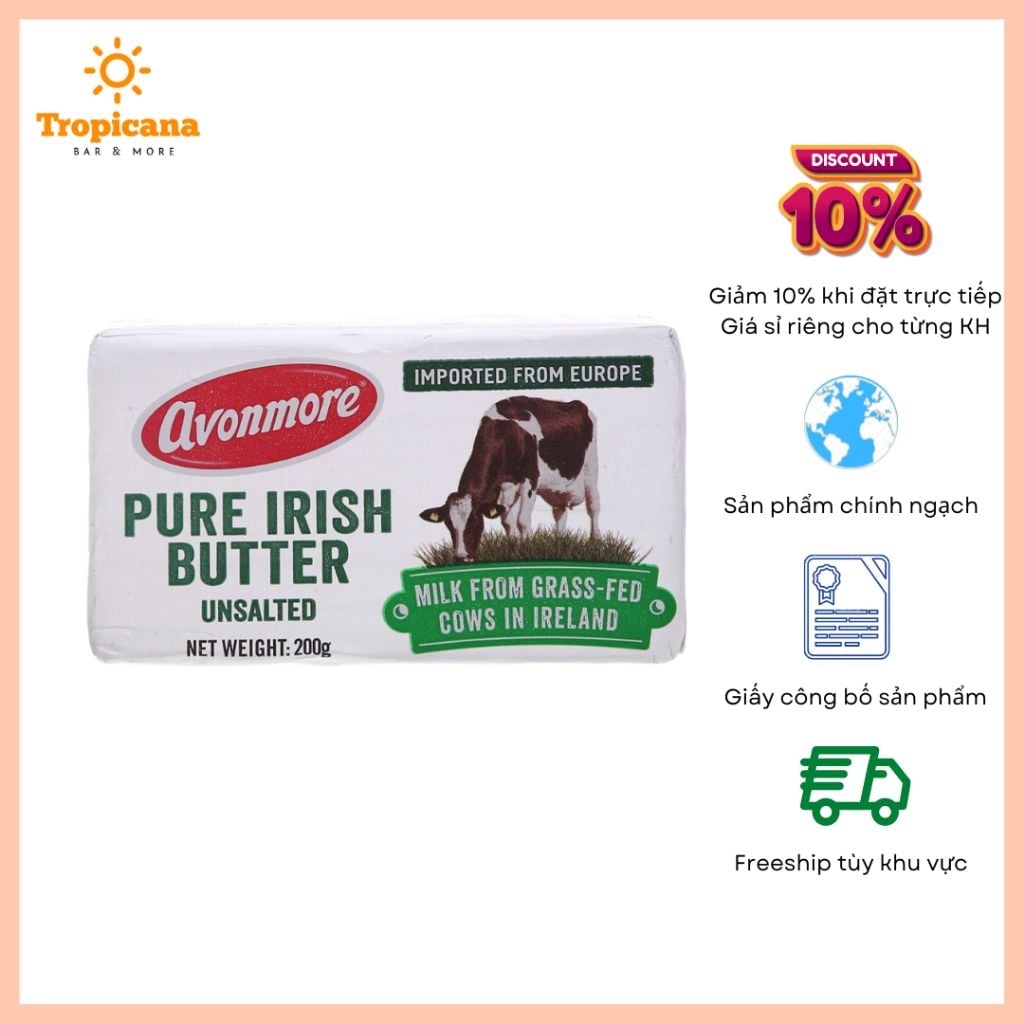  Bơ động vât lạt Avonmore - Thỏi 200g 