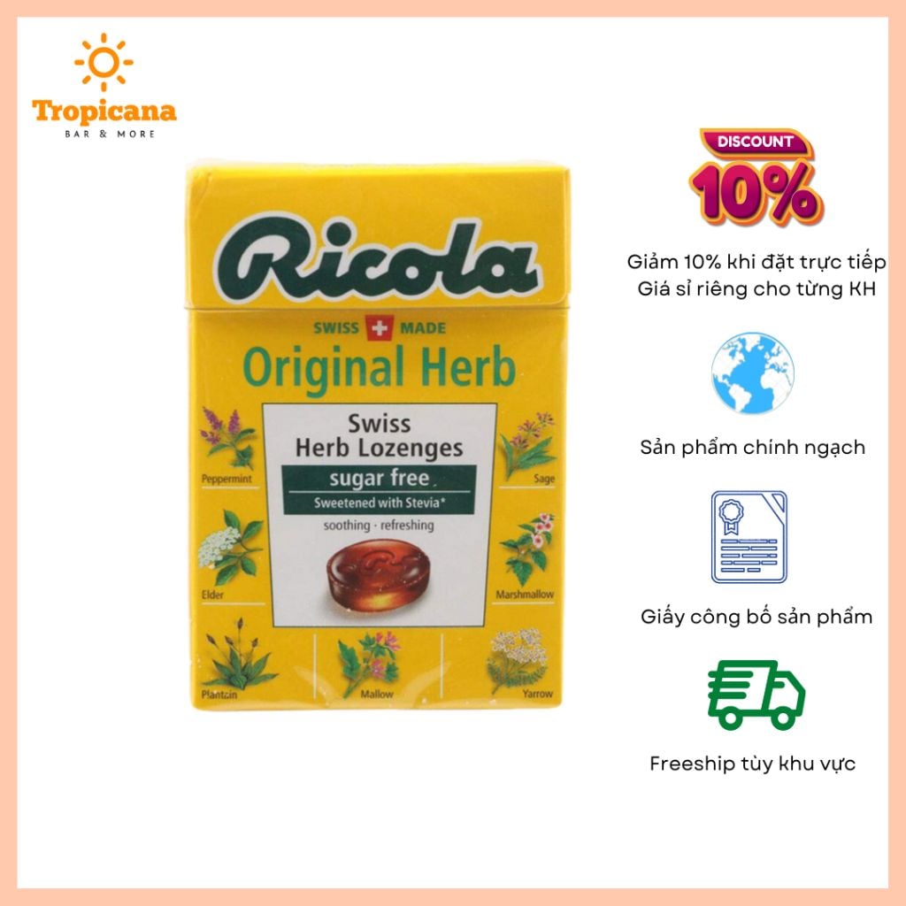  Kẹo thảo mộc Ricola - Hộp 40gr & Túi 17.5gr 