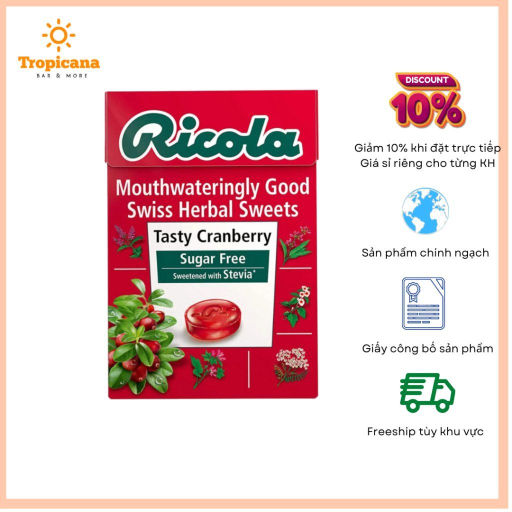  Kẹo thảo mộc Ricola - Hộp 40gr & Túi 17.5gr 