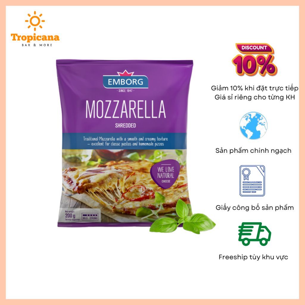  Phô mai Mozzarella Emborg - 200gr 