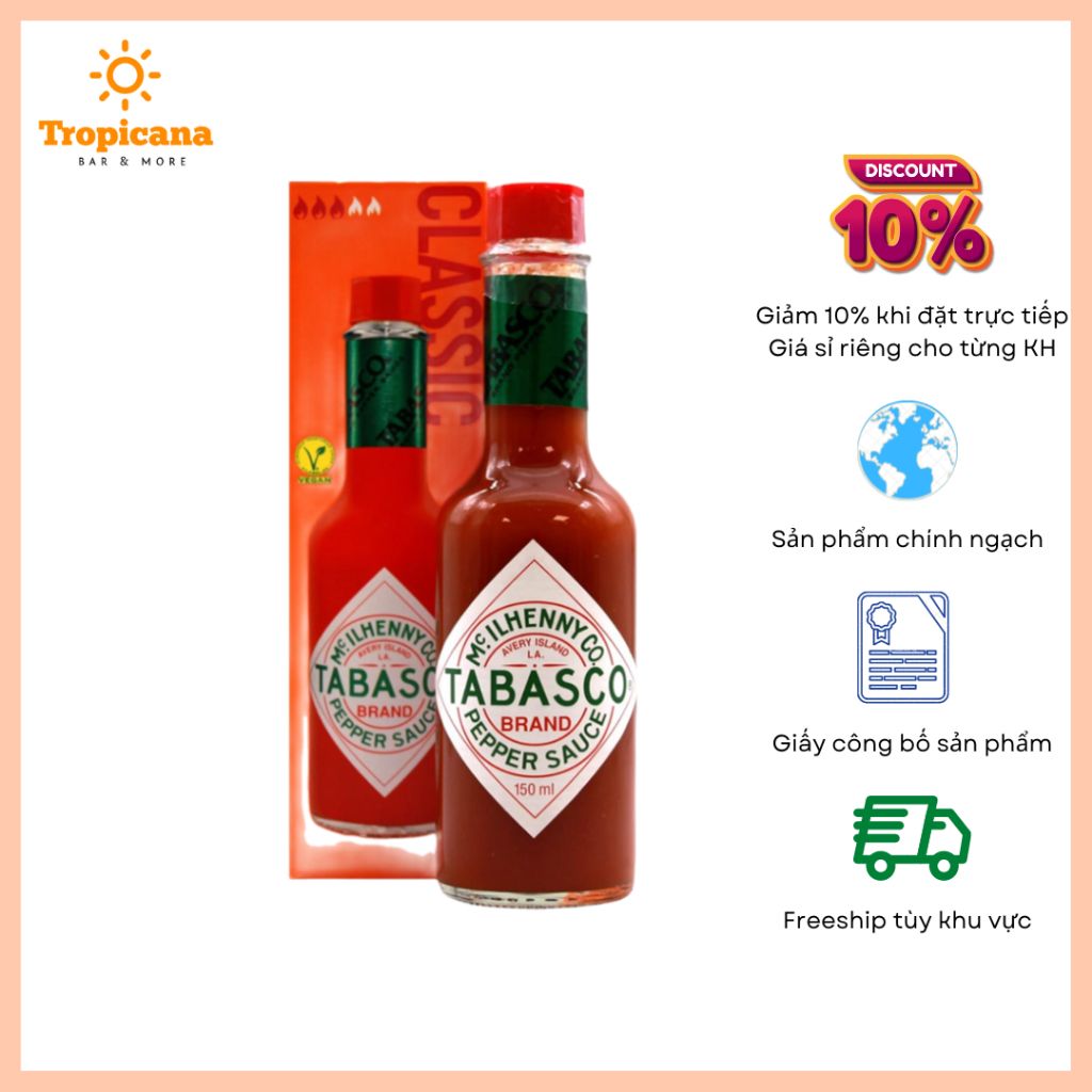  Sốt ớt đỏ hiệu Tabasco - Chai 60ml/150ml/350ml 