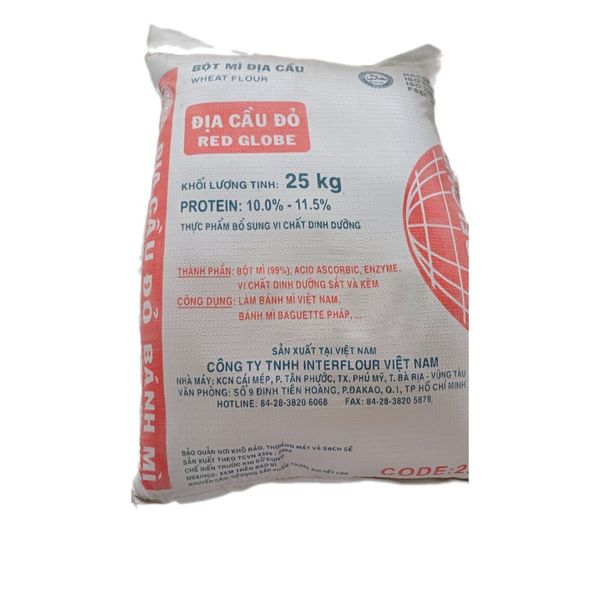  Bột mì Địa cầu đỏ Protein 10-11.5% - Bao 25kg - Có thể gửi chành ngoài để giảm ship 