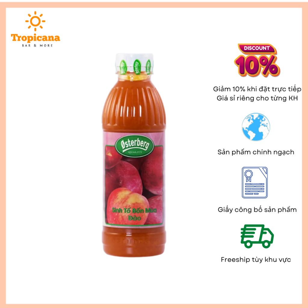  Sinh tố Osterberg Đào – Chai 1L 