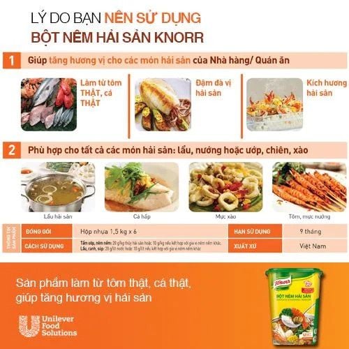  Knorr Bột Nêm Hải Sản - 1.5kg [GIẢM 11% KHI ĐẶT HÀNG TRỰC TIẾP] 