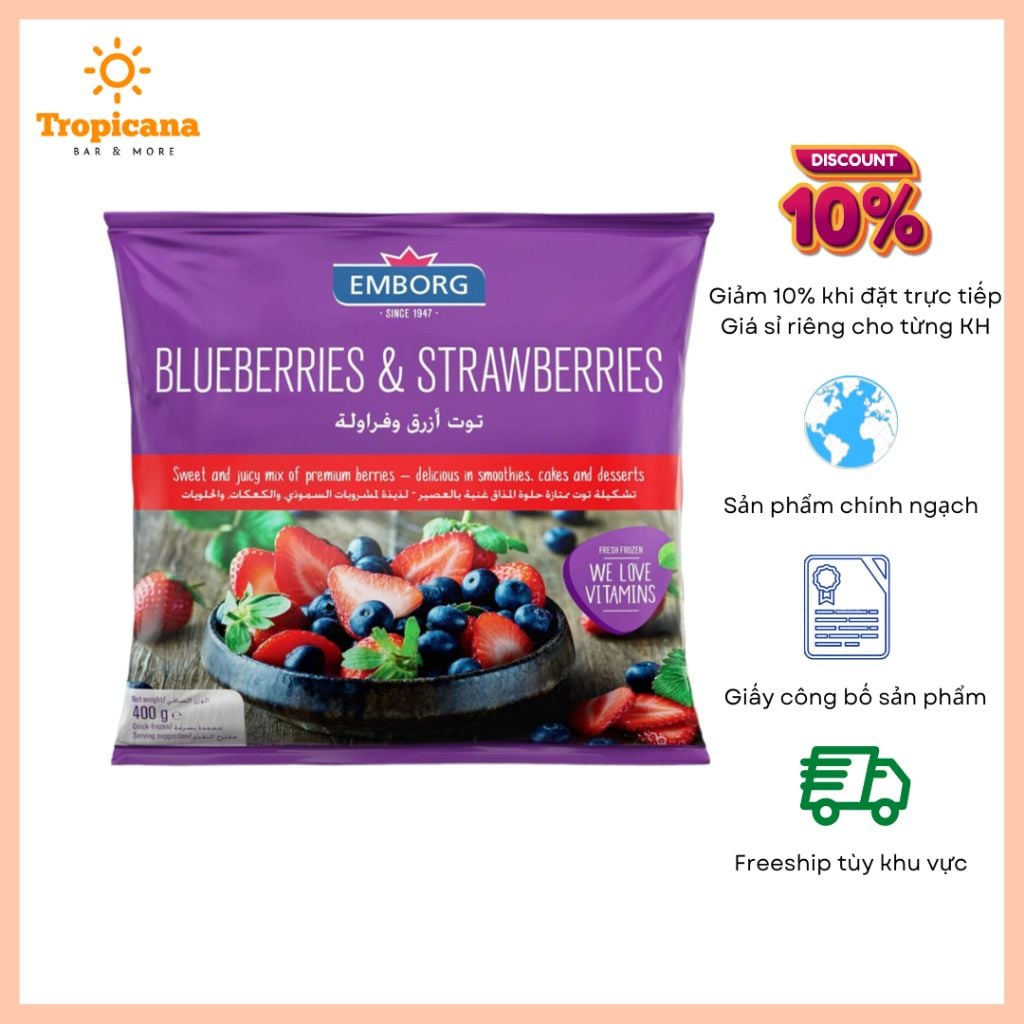  Trái cây đông lạnh Emborg - Túi 400gr & Túi 450gr 