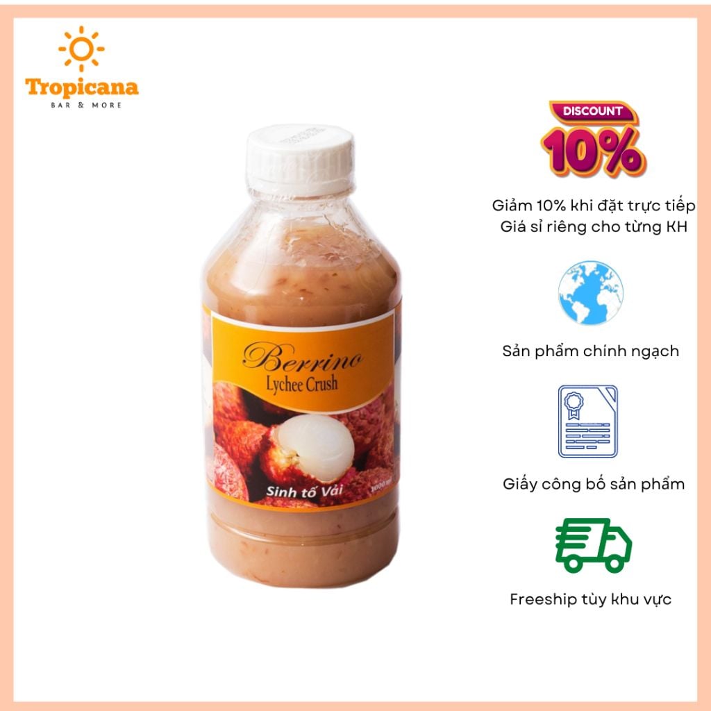  Sinh tố Berrino Vải - Chai 1L 