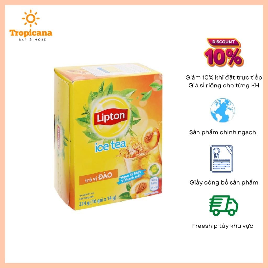  Trà Lipton Ice Tea vị Chanh Mật Ong/ Đào - Hộp 192g 
