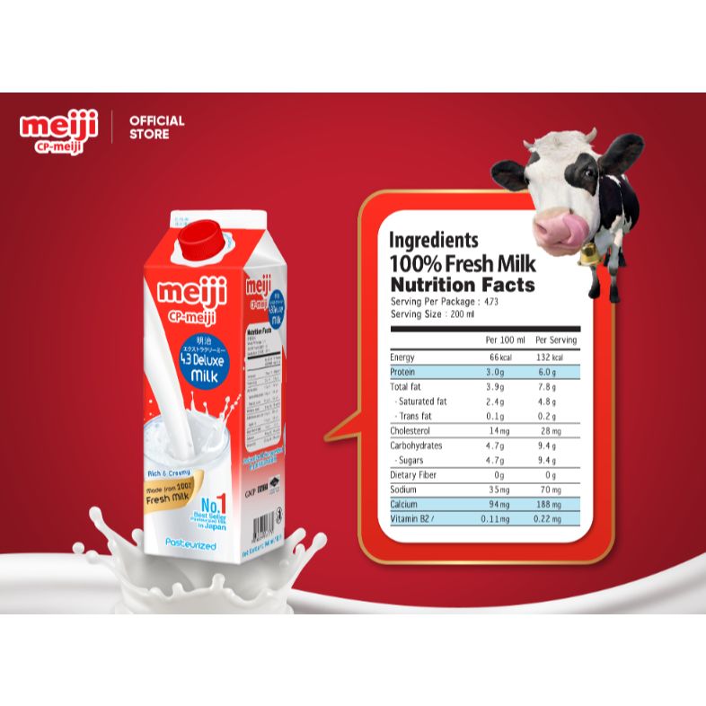  Sữa Thanh Trùng cao cấp Meiji Milk Premium 4.3% - Hộp 946ml 