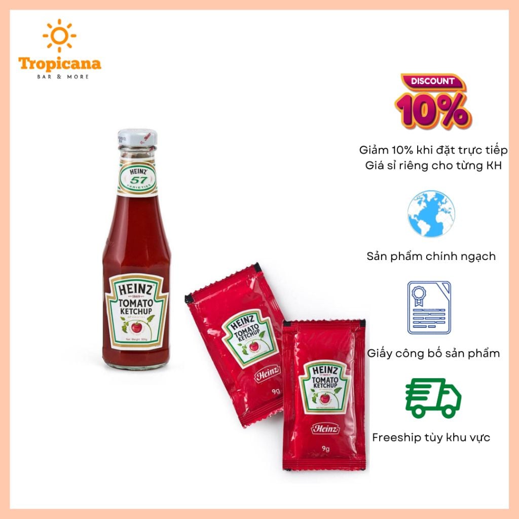  Tương cà Heinz - Gói 9gr & Chai 300gr 