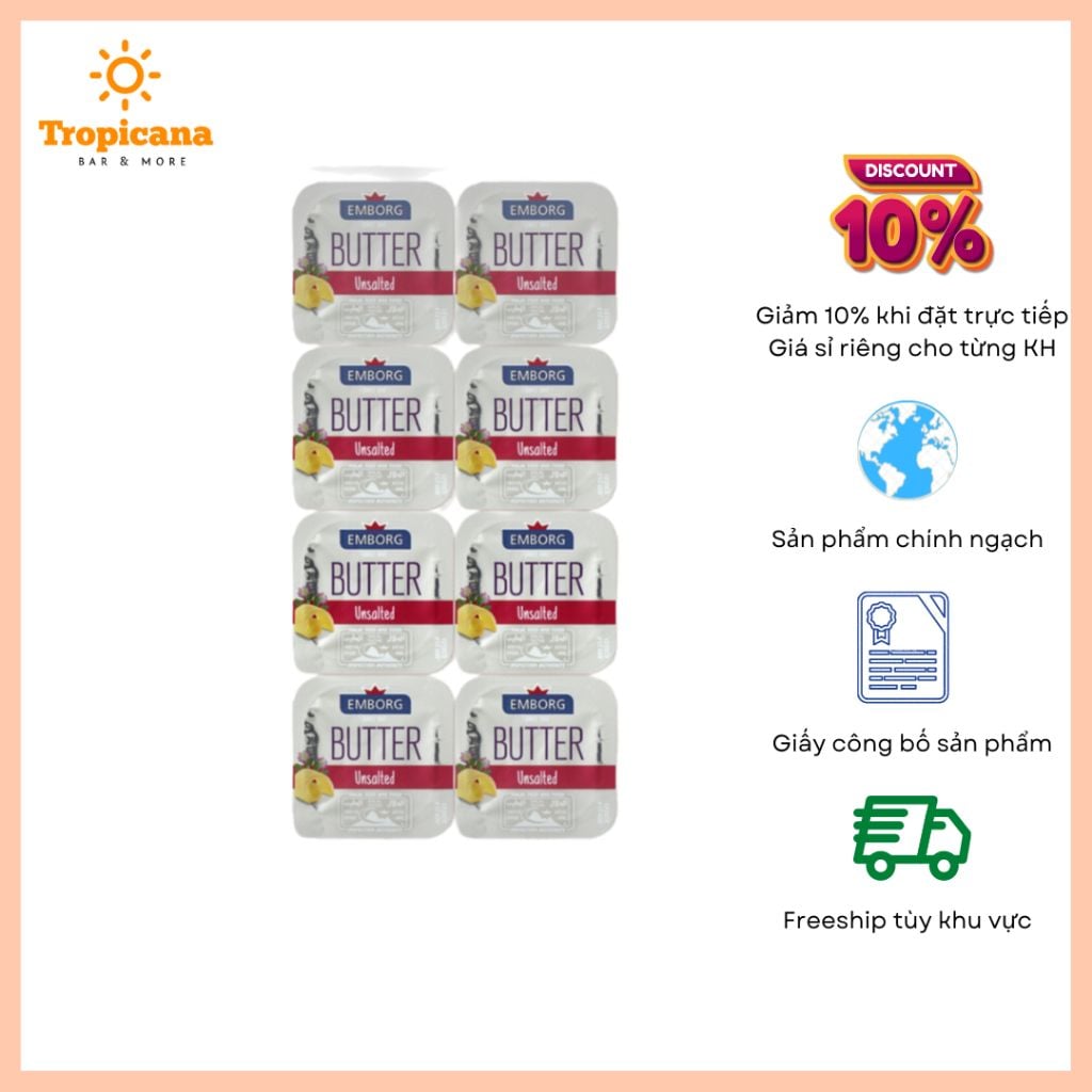  Bơ lạt Emborg - Thỏi 200gr / Hộp 225gr / Vi 8g 