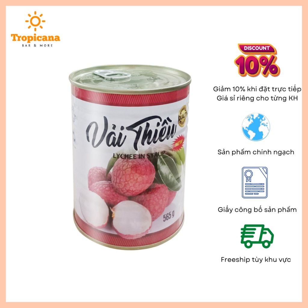  Vải ngâm Food Club cao cấp - Lon 565gr 