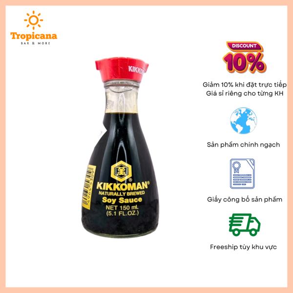  Nước Tương KIKKOMAN hương vị truyền thống Nhật Bản - Chai thủy tinh 150ML 