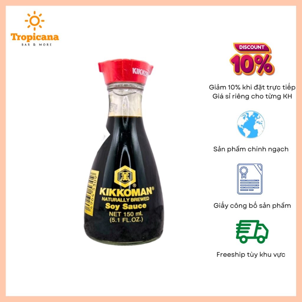  Nước Tương KIKKOMAN hương vị truyền thống Nhật Bản - Chai thủy tinh 150ML 