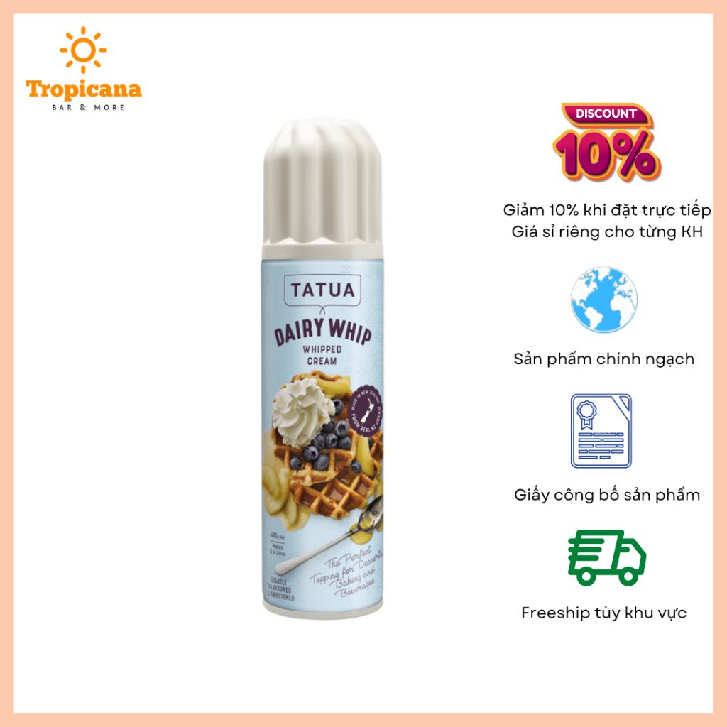  Kem tươi dạng xịt TATUA - Chai 250gr & 400g 