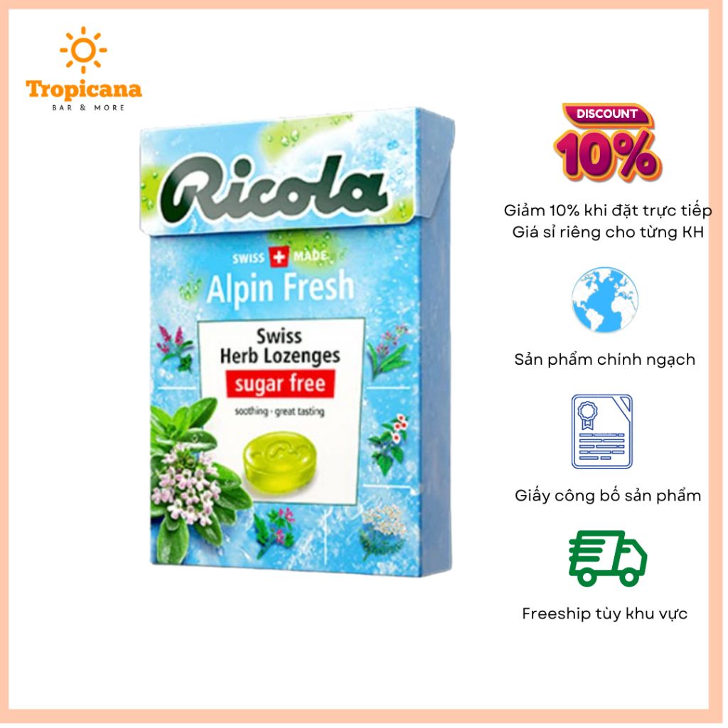 Kẹo thảo mộc Ricola - Hộp 40gr & Túi 17.5gr 