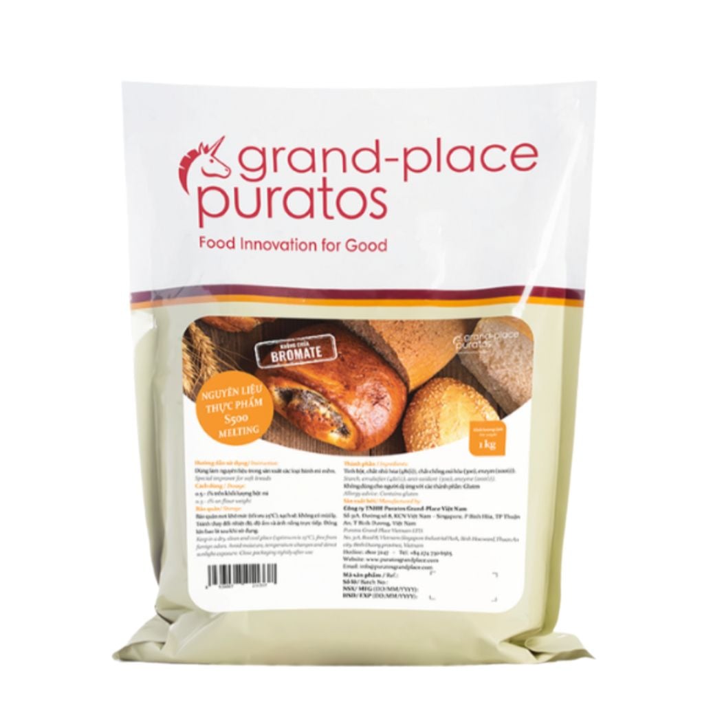  Phụ Gia S500 Melting (Dùng Cho Bánh Mì Mềm) Puratos - Gói 1kg 
