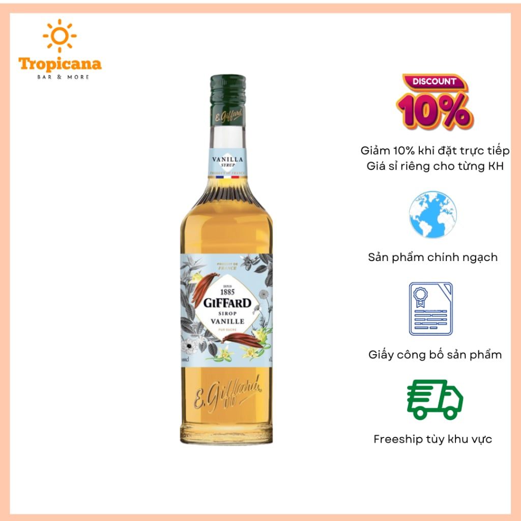  Syrup Giffard Vanila - Chai 1L 