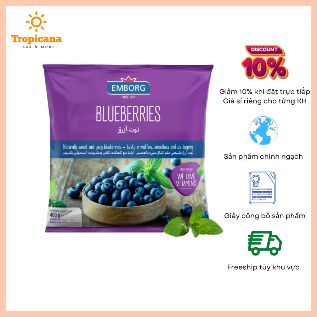  Trái cây đông lạnh Emborg - Túi 400gr & Túi 450gr 