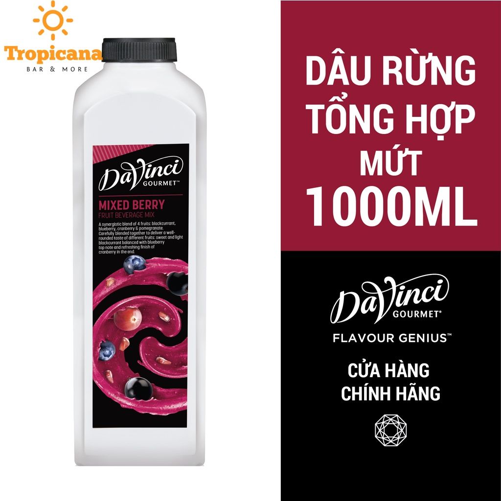  Mứt Davinci Gourmet Trái cây 5 vị - chai 1L 