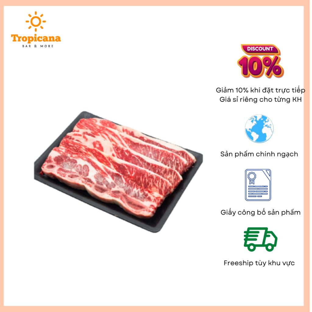  Sườn bò mỹ có xương Bottega Zelachi - Gói 1kg 