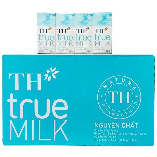  SET 6 & 12 hộp sữa Tươi Tiệt Trùng TH true MILK Nguyên chất & Ít đường 