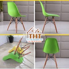 Ghế Eames nhựa chân gỗ