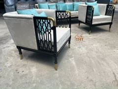 Sofa Caracole Chawoo 61A tay & chân đồng