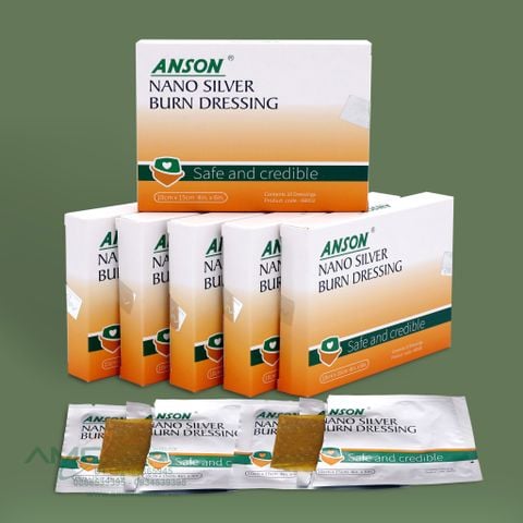 Anson nano silver burn dressing 10cm x 15cm (Gạc vết thương nano bạc Anson 10x15cm)