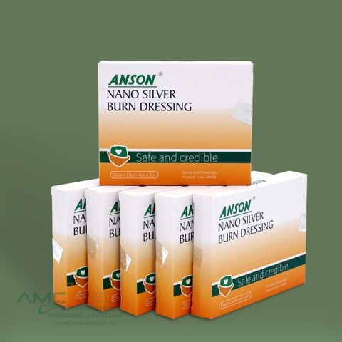 Anson nano silver burn dressing 10cm x 15cm (Gạc vết thương nano bạc Anson 10x15cm)