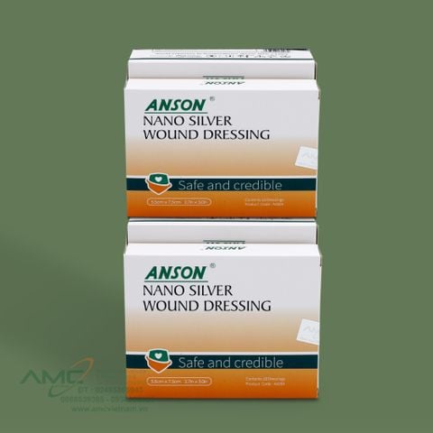 Nano silver wound dressing  5.5x7.5cm (Băng dán vết thương có nano bạc Anson 5.5x7.5cm)