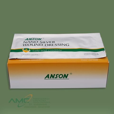 Anson nano silver wound dressing 9x20cm (Băng dán vết thương nano bạc Anson 9x20cm)