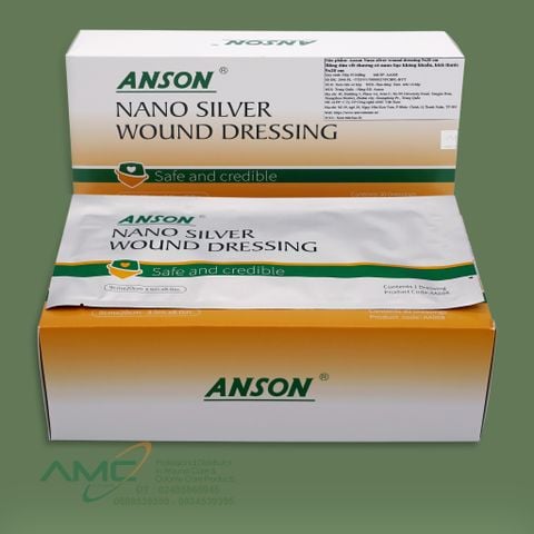 Anson nano silver wound dressing 9x20cm (Băng dán vết thương nano bạc Anson 9x20cm)