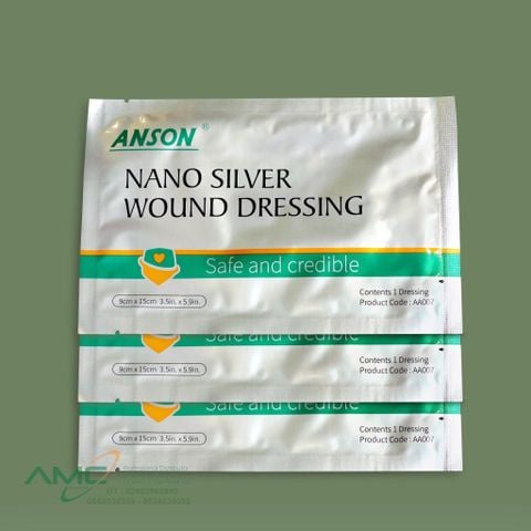 Anson nano silver wound  dressing 9x15cm (Băng dán vết thương nano bạc Anson 9x15cm)