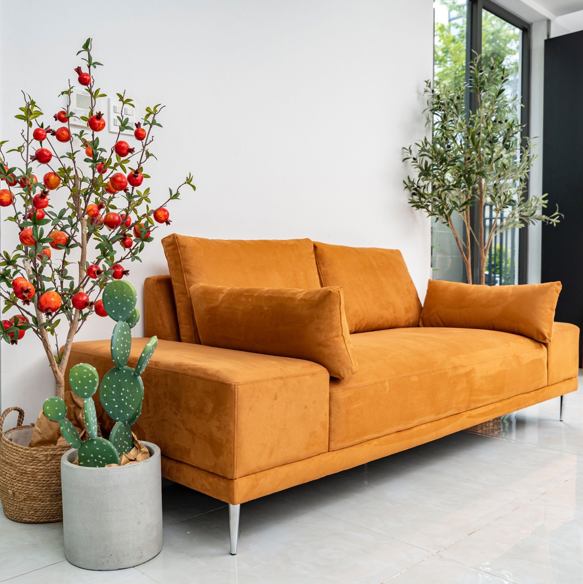  Sofa Henry, 3 Chỗ Ngồi, Màu Cam Đất 