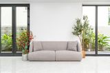  Sofa Cừu Non, 3 Chỗ Ngồi, Màu Xám 