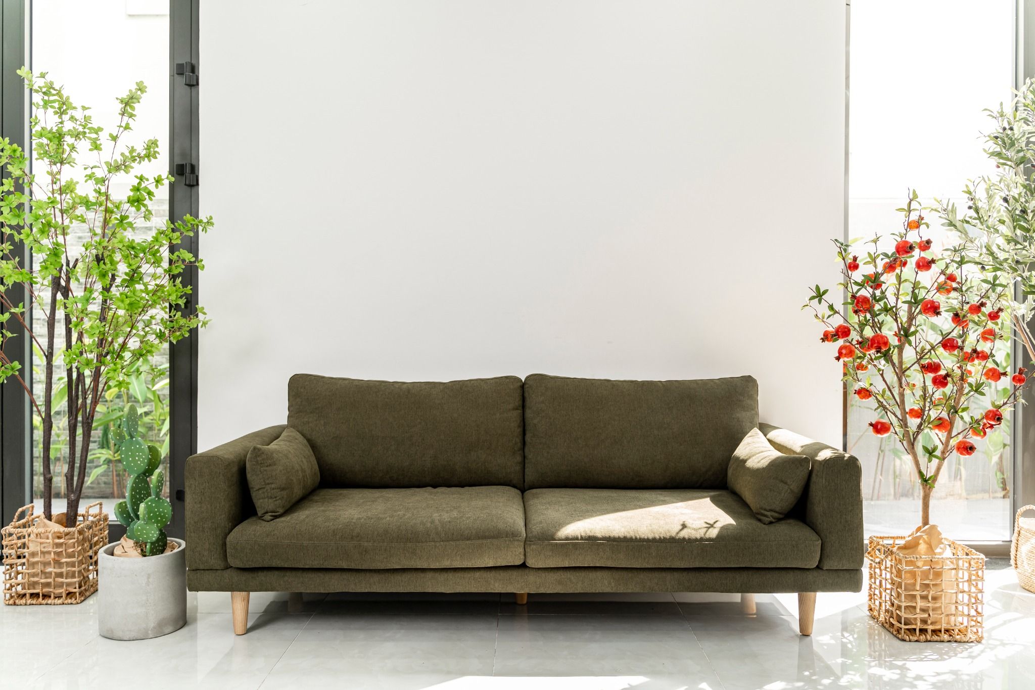  Sofa Acacia, 3 Chỗ Ngồi, Màu Xanh Rêu 