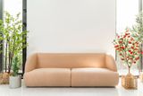  Sofa Cừu Non, 3 Chỗ Ngồi, Màu Nude 