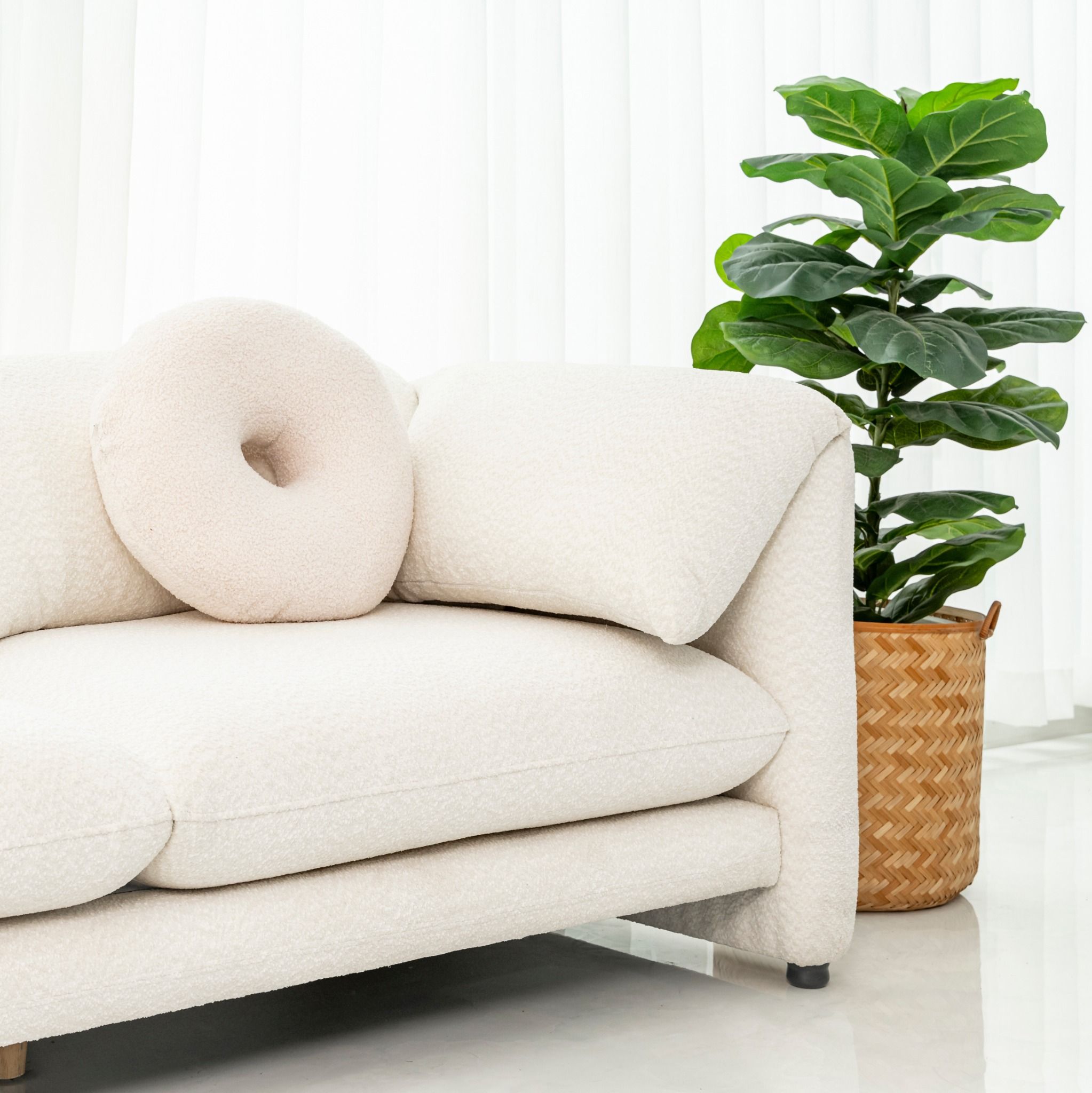  Sofa Doris, 3 Chỗ Ngồi, Màu Trắng 