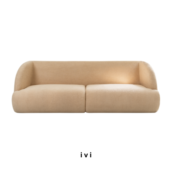  Sofa Cừu Non, 3 Chỗ Ngồi, Màu Nude 