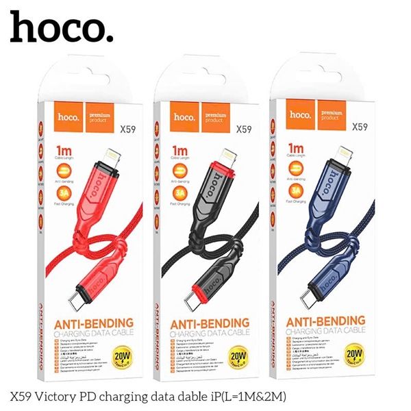 Cáp Sạc PD20W - C.IPhone - Hoco X59 - dù 1m