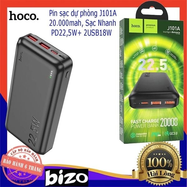 Pin Dự Phòng 20000mAh - Hoco J101A - Sạc Nhanh 22.5W