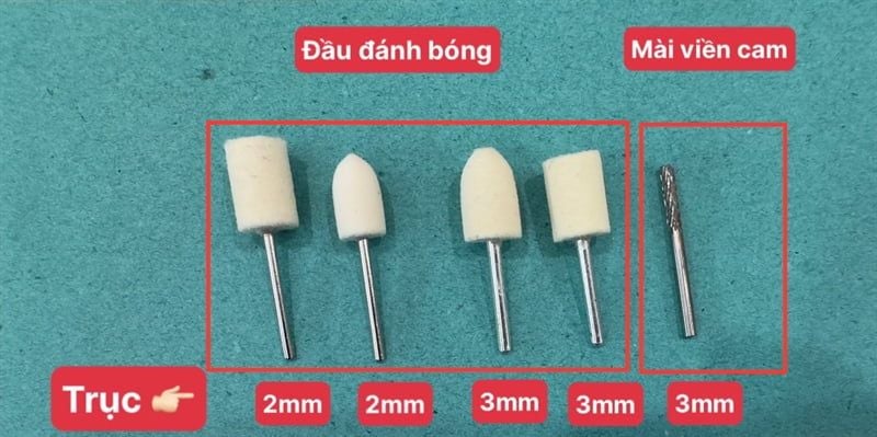 Đầu Đánh Bóng / Mũi Đánh Bóng/ Đầu Quấn Keo Số 14 (2mm- 14) (sl5/mã=12k)