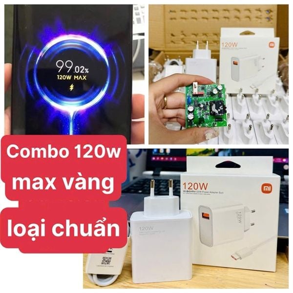 Bộ Sạc Xiaomi 120W Siêu Nhanh - Type C - báo MAX vàng sạc nhanh 120W