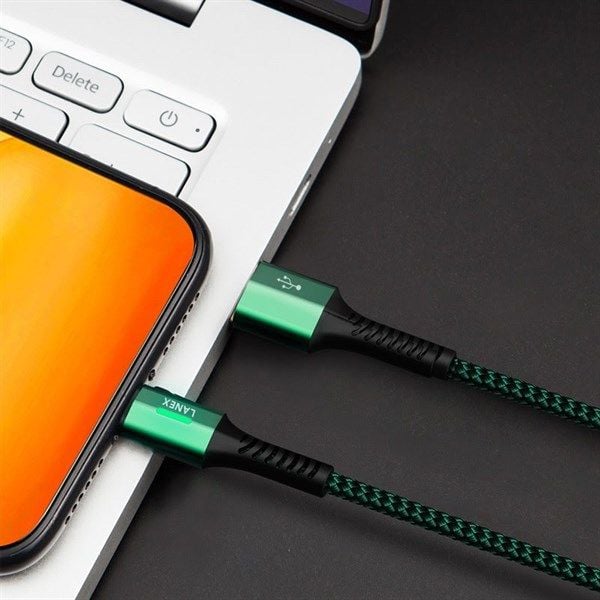 Cáp Sạc Nhanh LANEX LTC-P15C Type-C/ usb.C (Dây dù, 5.0A, Có Led 1.2m)