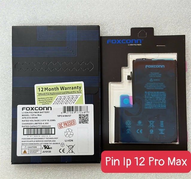 Pin Iphone - Chạy Chuẩn Đoán - 12 Pro Max - Foxconn - 3684mAh