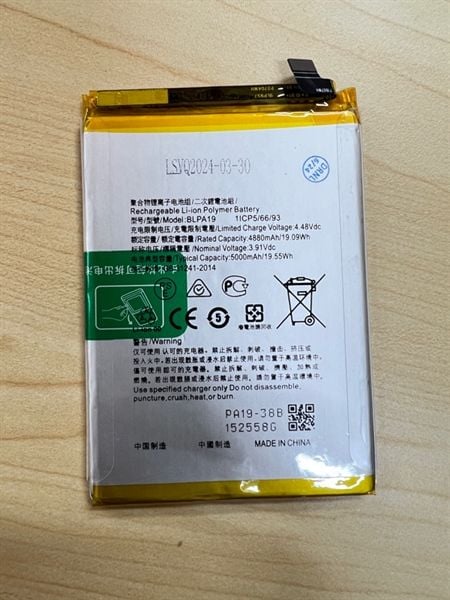 Pin Oppo BLPA19 / A18 / A38- 4G/ A58- 4G / Realme C55 / 4800mAh - 5000mAh