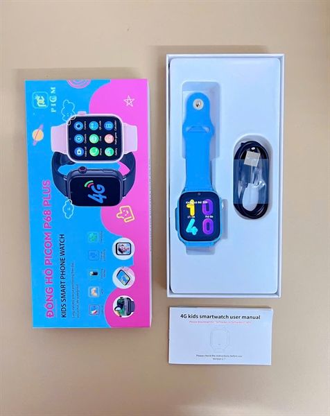 Đồng Hồ Thông Minh Định Vị PICOM P68 PLUS: Lắp Sim Nghe Gọi Độc Lập, Video call+ tải ứng dụng + định vị + xem phim + lướt web + chơi game