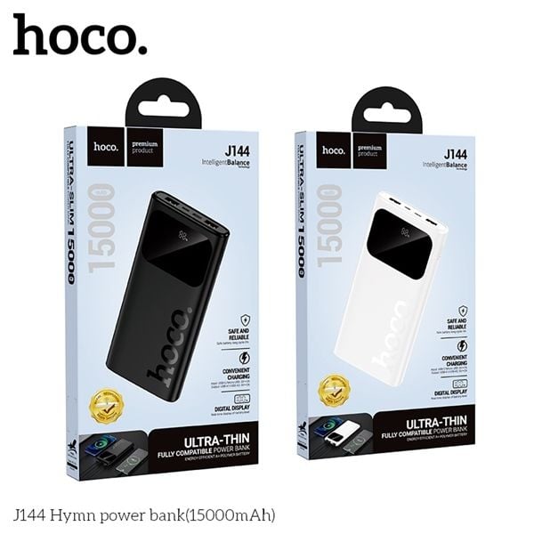Pin Dự Phòng 15000mAh - Hoco J144 - Sạc Nhanh 20W - Led hiển thị %